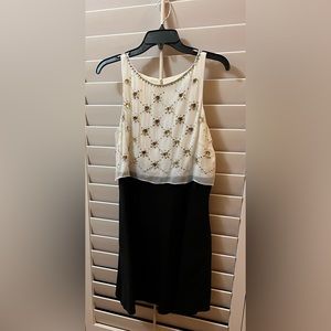 Vintage black and while Aidan Mattox cocktail dress